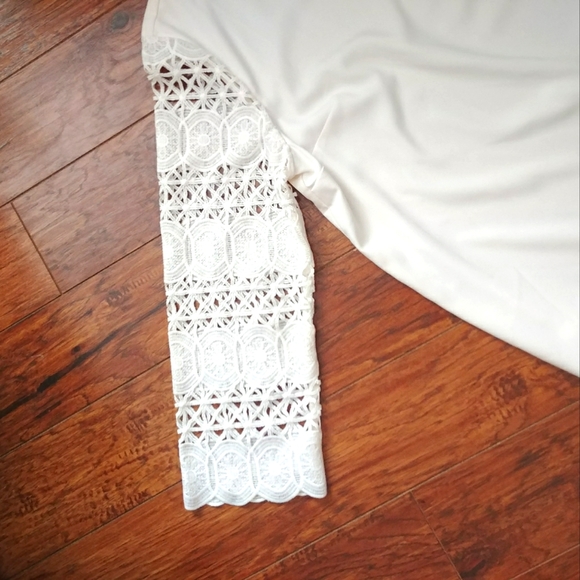 Banana Republic Elegant Cream Lace Long Sleeve Blouse. Size XL - Picture 7 of 10